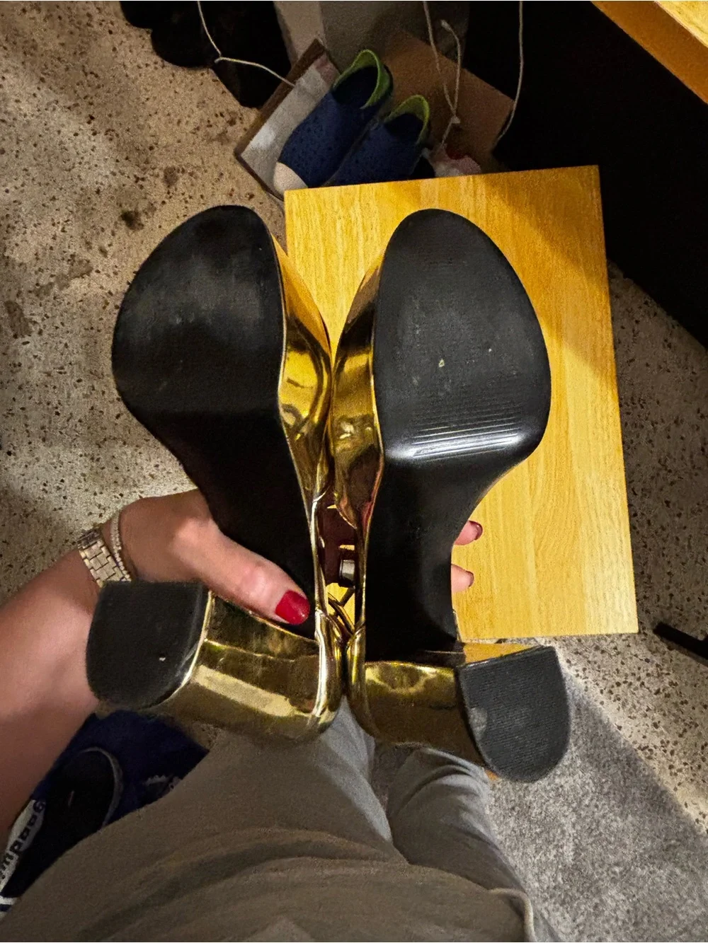 Marc Fischer ltf lucah platform gold heel 7.5